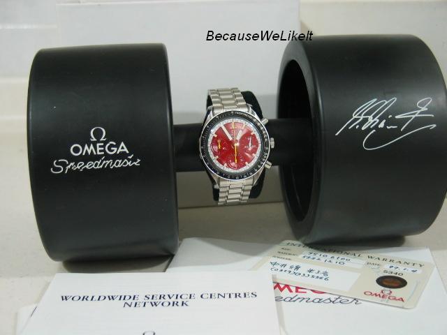 WTS:Very Rare Omega Michael Schumacher Red Speedmaster in Red Leather Strap 